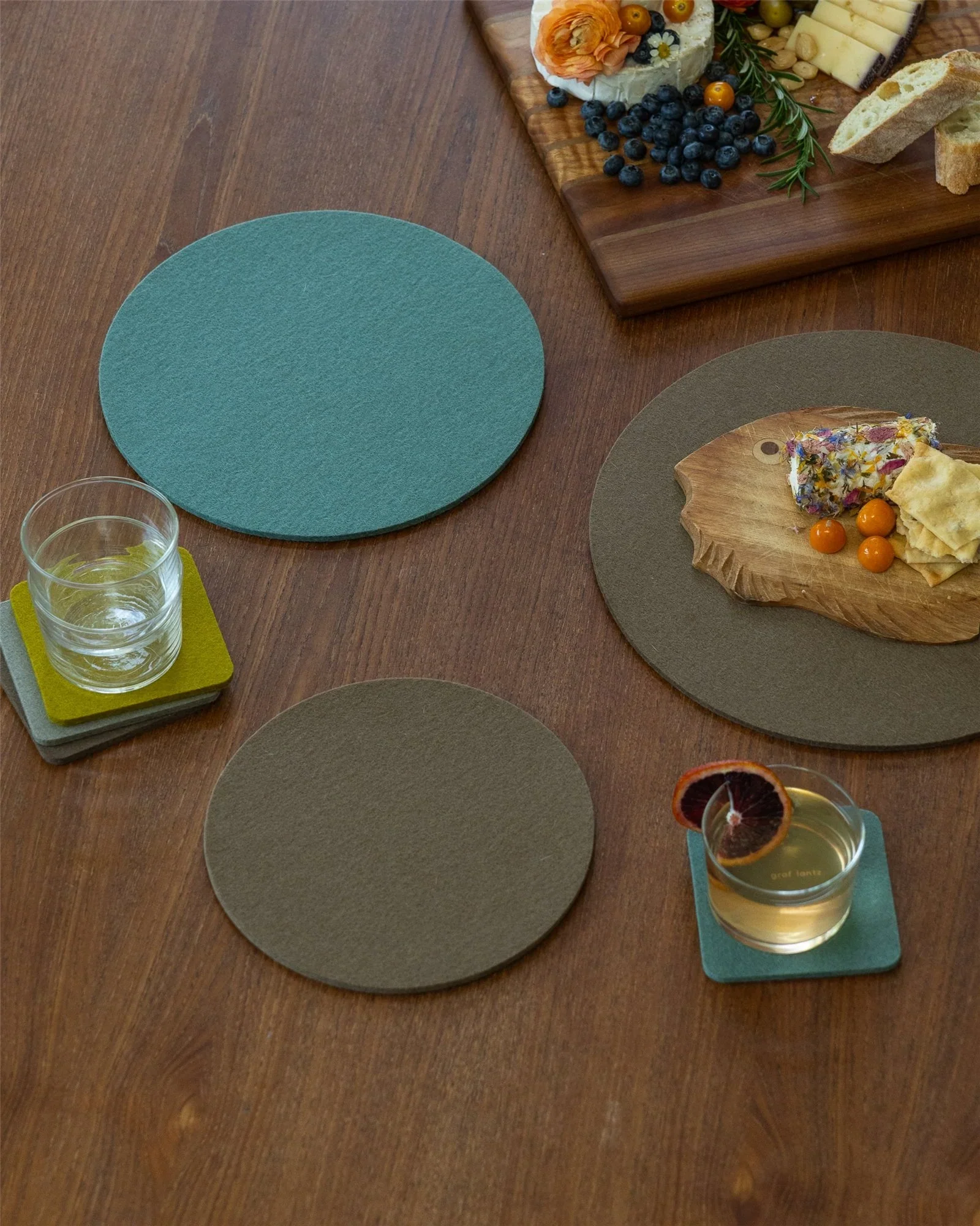 Graf Lantz Felt Round 8" Trivet – Spruce - Image 4