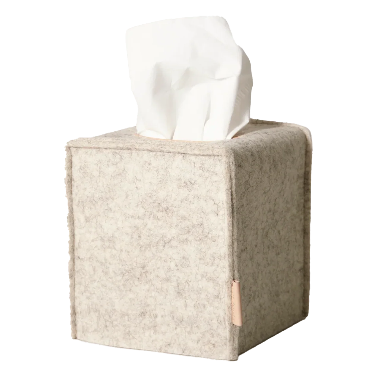 Graf Lantz Small Felt Tissue Box Cover – Heather White