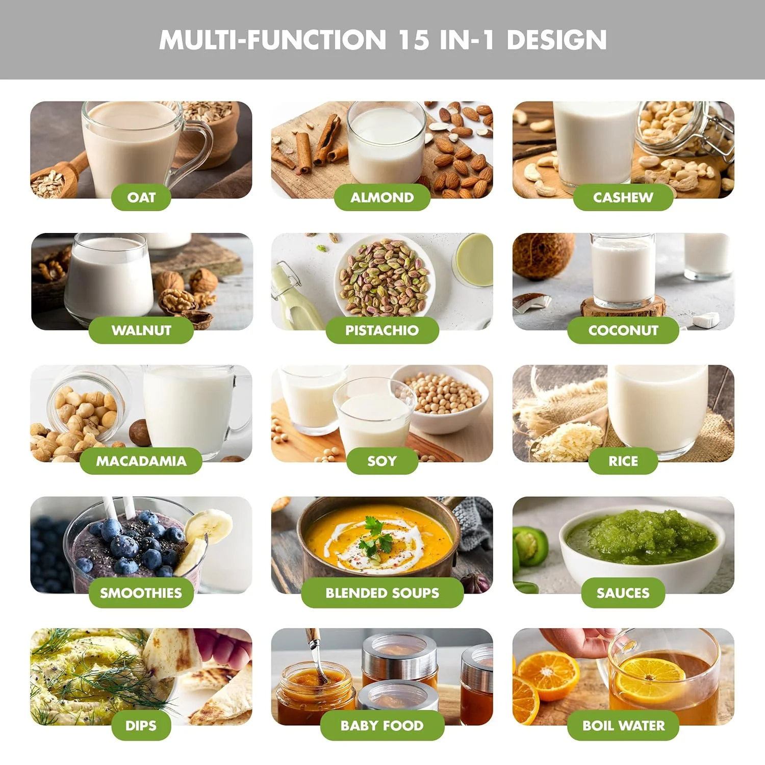 GreenPan Nut Milk Maker – 15-in-1 for Homemade Plant-Based Non-Dairy Beverages – 30oz - Image 7