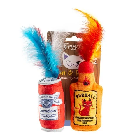 Haute Diggity Designer Inspired Plush Cat Toy – Furball & Catweiser