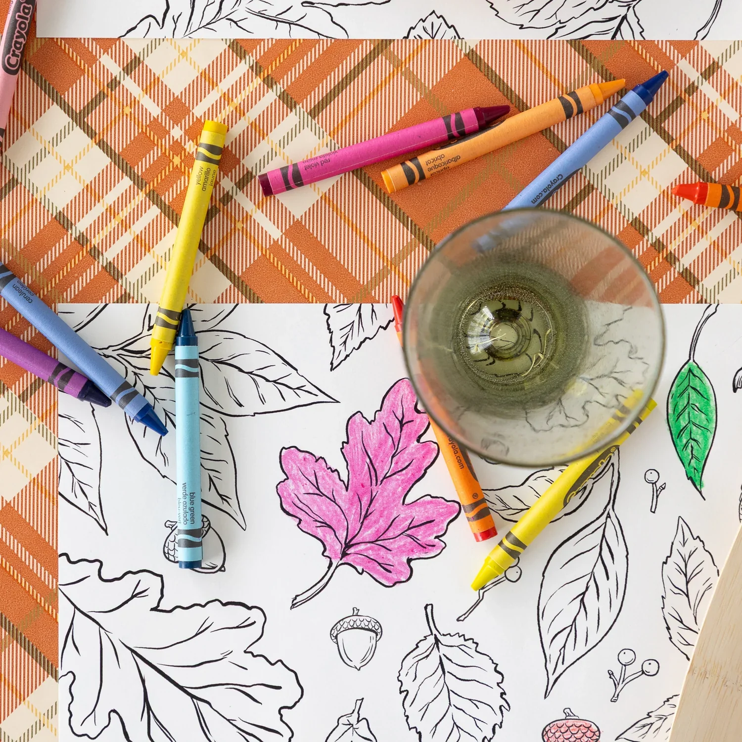 Hester & Cook Die-Cut Coloring Paper Placemats – Leaves – Pack of 18 - Image 2