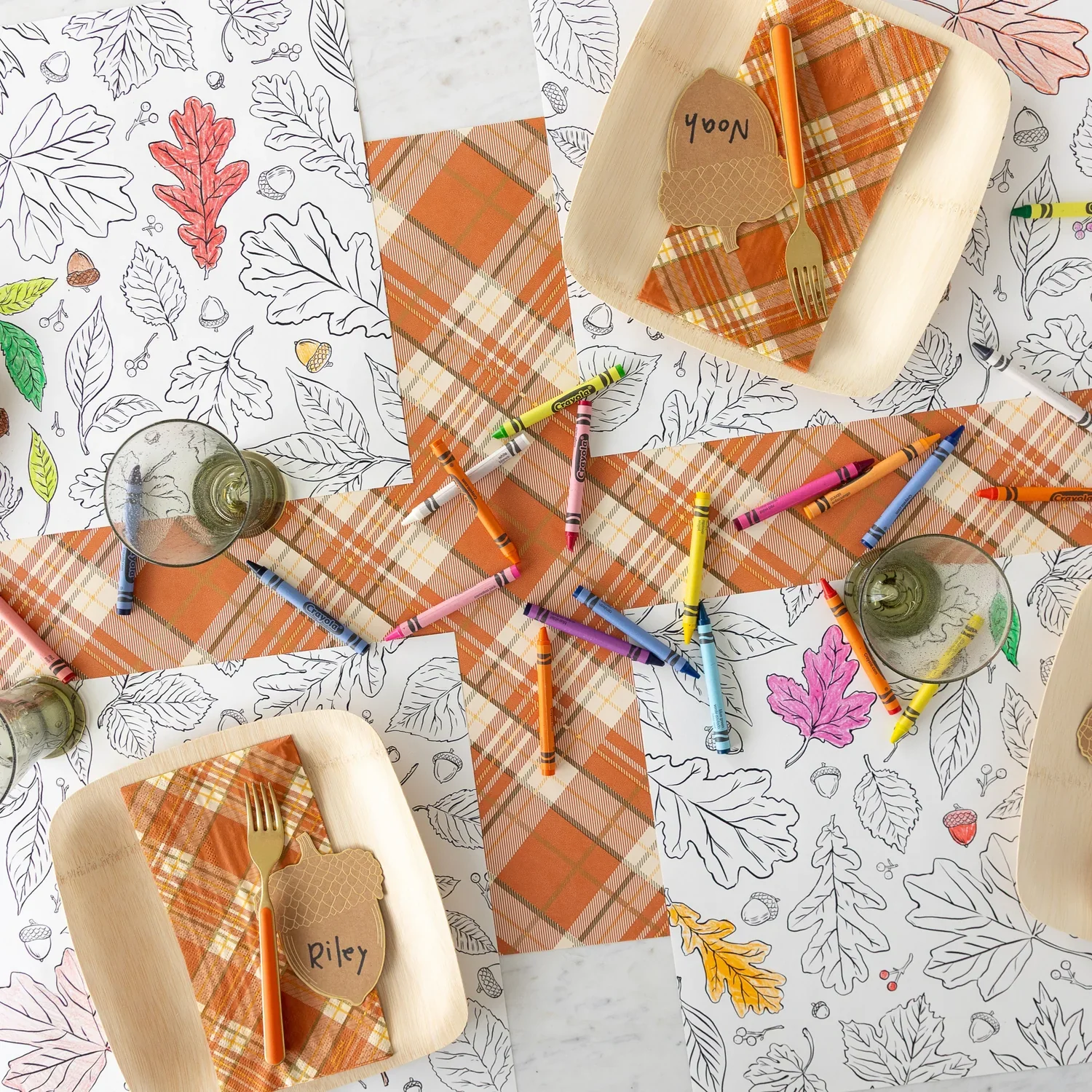Hester & Cook Die-Cut Coloring Paper Placemats – Leaves – Pack of 18 - Image 4