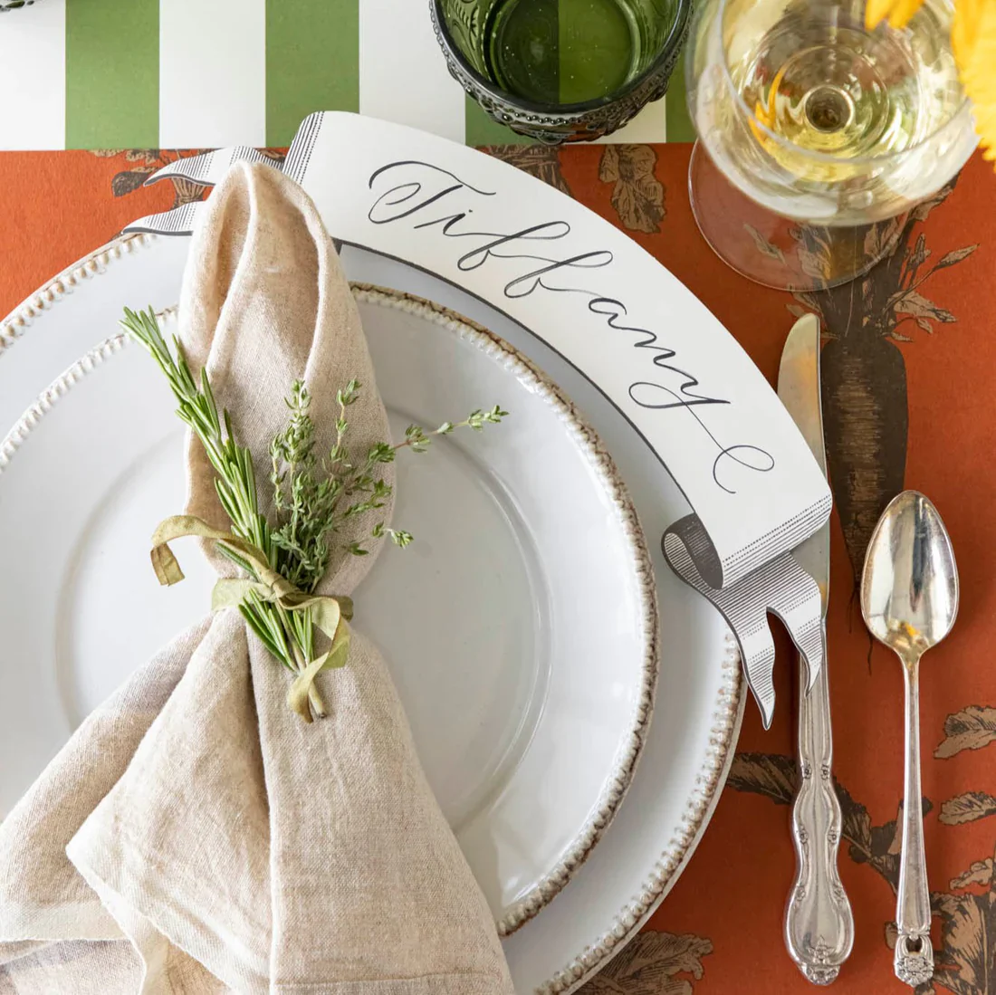 Hester & Cook Paper Placemats - Black Banner Table Accent – Set of 12 - Image 3