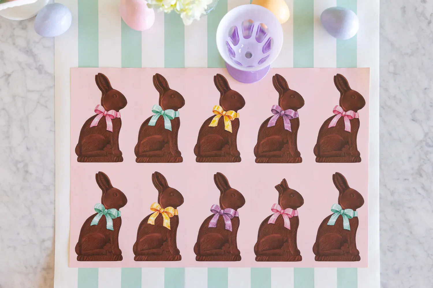 Hester & Cook Paper Placemats - Hershey's Chocolate Bunny – Pack of 18 - Image 2