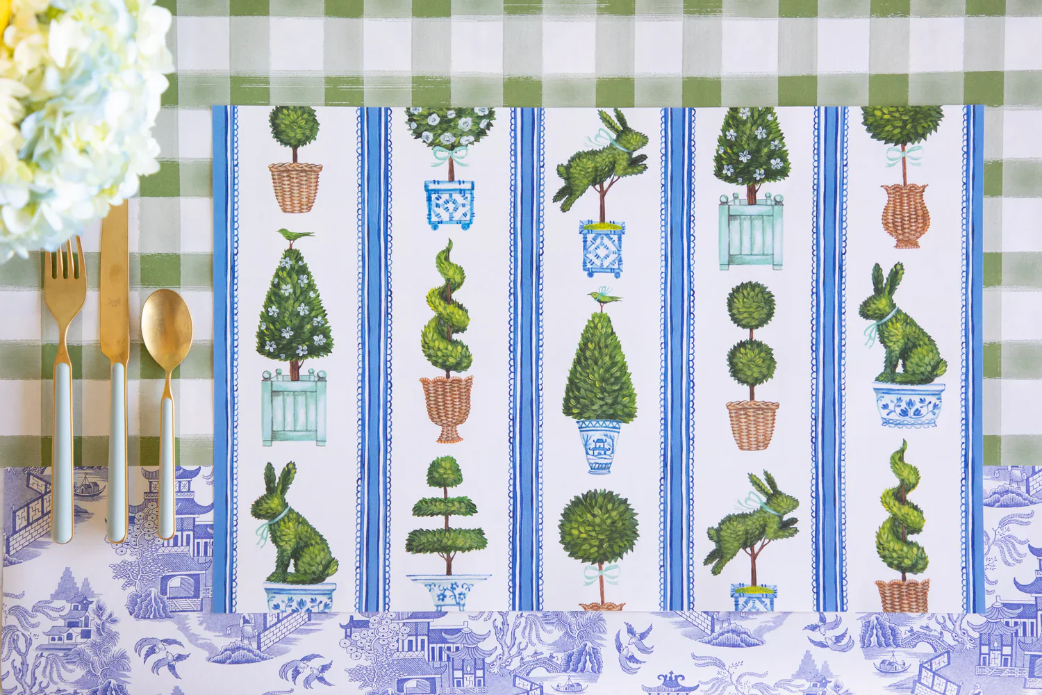 Hester & Cook Paper Placemats - Spring Topiary – Pack of 18 - Image 2