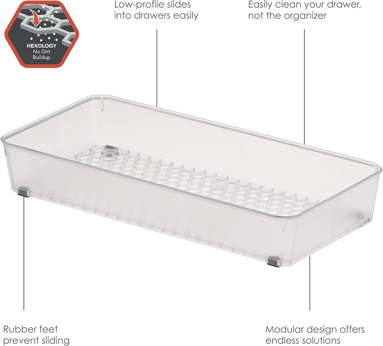 Hexa Drawer Organizer – Clear Frost – 6" x 12" x 2" - Image 3
