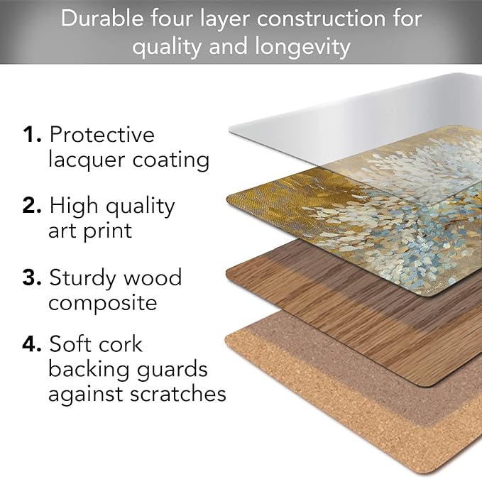 Highland Home Hardboard Cork-Backed Placemats – 1000 Lifetimes – Set of 4 - Image 2