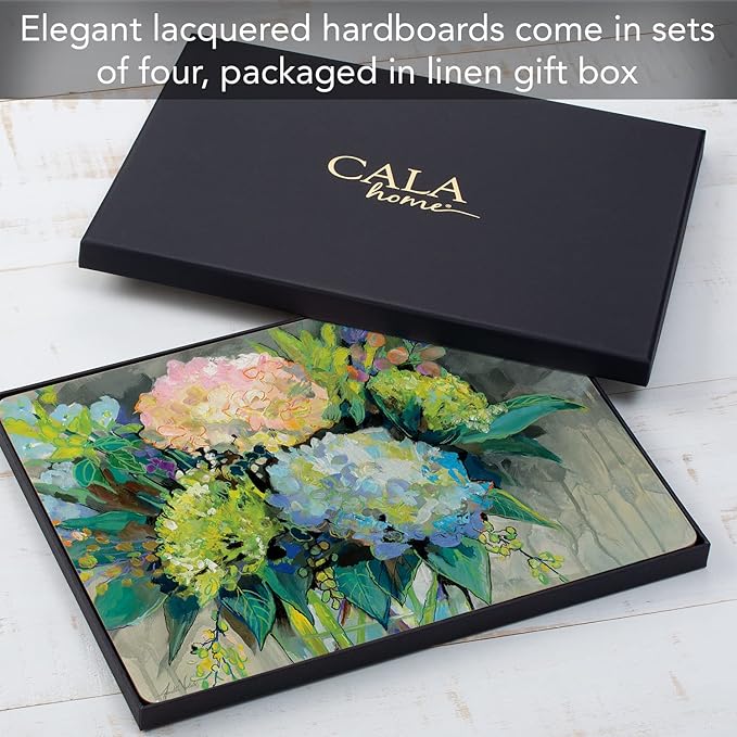 Highland Home Hardboard Cork-Backed Placemats – Hydrangeas from the Garden – Set of 4 - Image 4