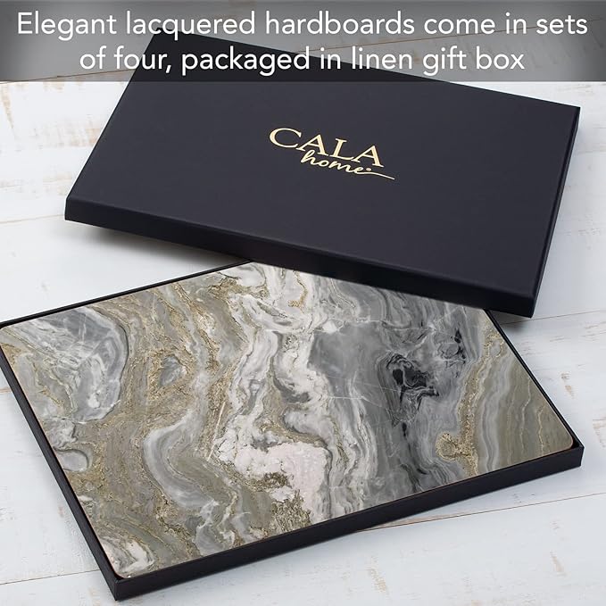 Highland Home Hardboard Cork-Backed Placemats – Quartz – Set of 4 - Image 4