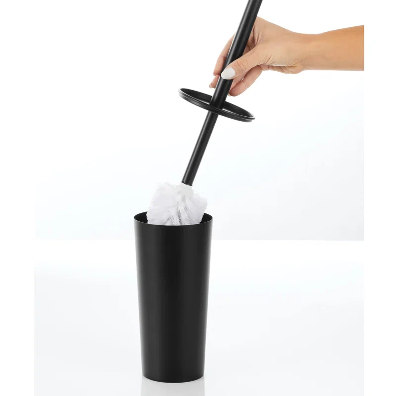 iDesign Patton Stainless Steel Toilet Brush and Canister - Matte Black - Image 4