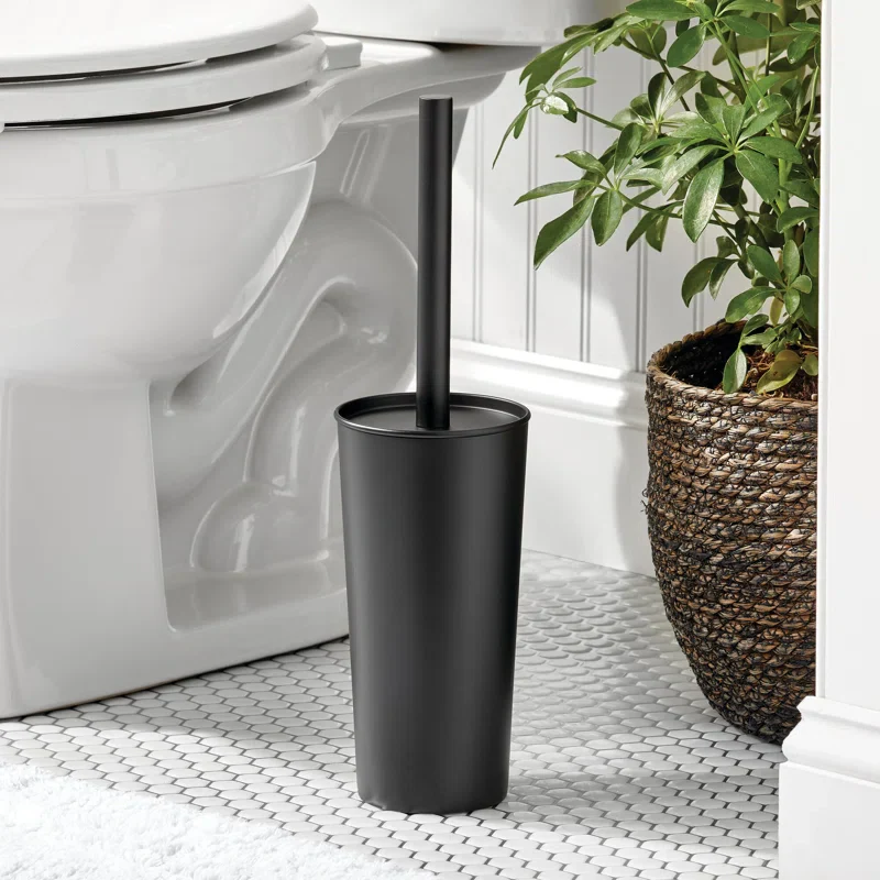 iDesign Patton Stainless Steel Toilet Brush and Canister - Matte Black - Image 5
