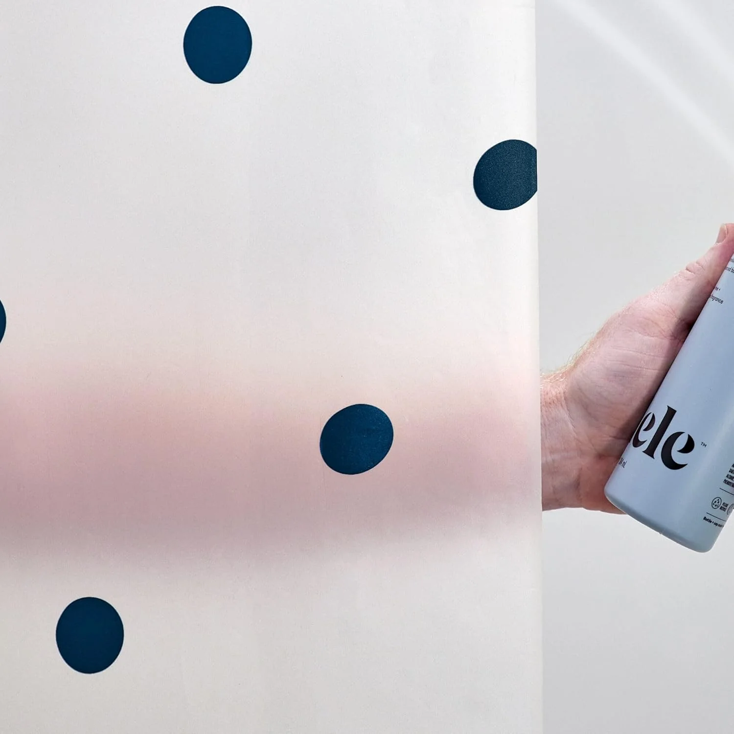 IDesign Water Resistant Peva Shower Curtain – Black Dots – 72" x 72" - Image 3