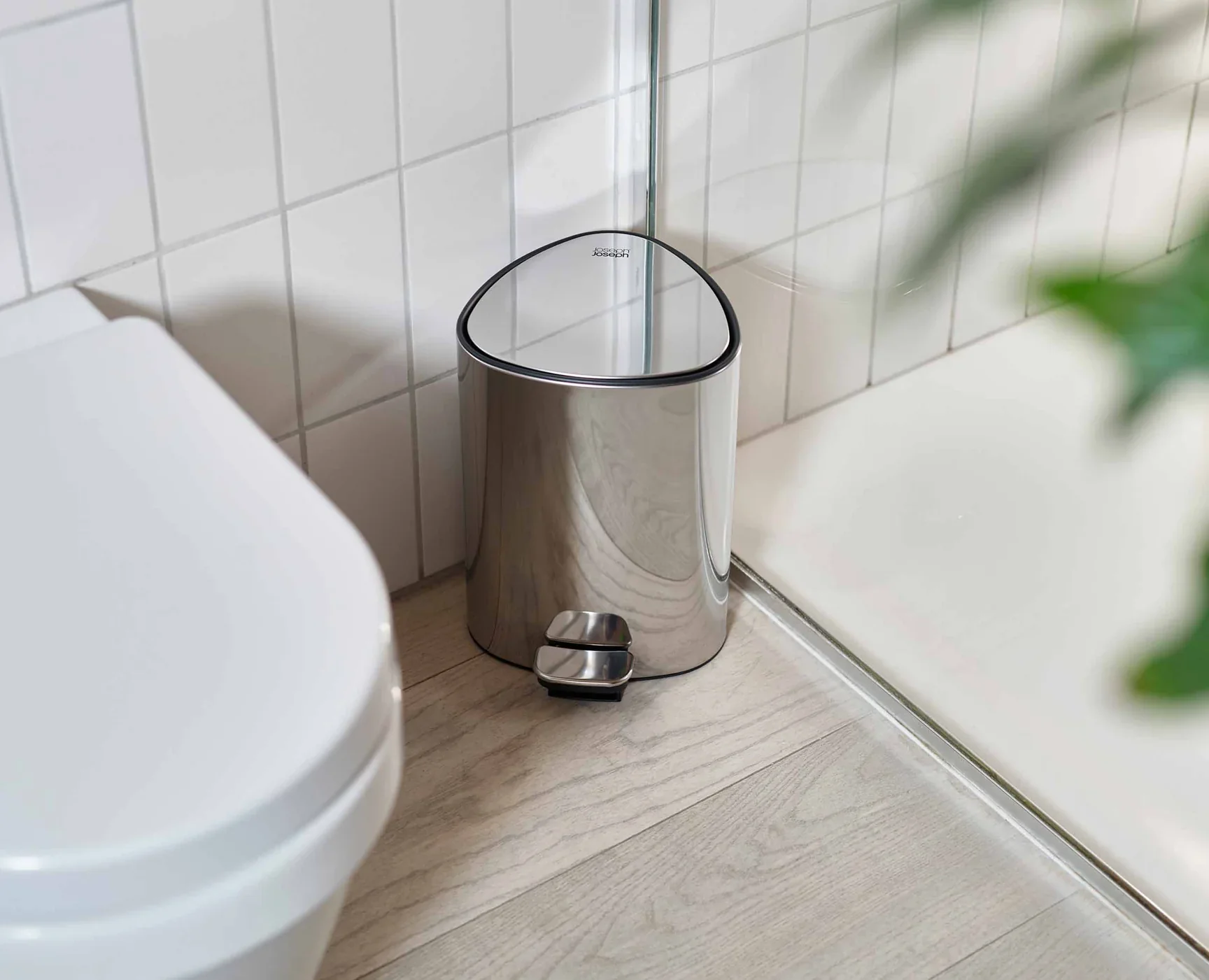 Joseph Joseph EasyStore Luxe 5L Stainless-Steel Pedal Trash Can – 12" x 8.5" x 10" - Image 6