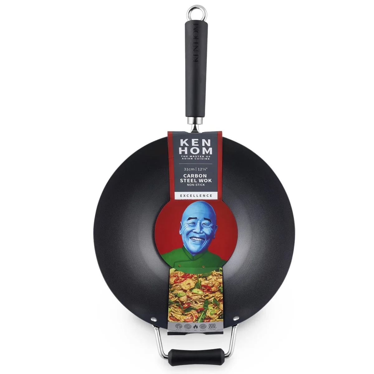 Ken Hom Excellence Non-Stick Carbon Steel Wok – 12"