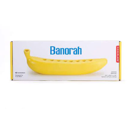 Kikkerland Ceramic Banana Banorah Menorah – 10.4" - Image 3