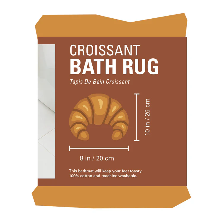Kikkerland Croissant Bath Rug – 26" x 20" - Image 2