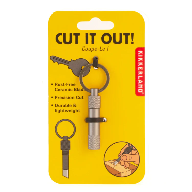 Kikkerland Cut It Out! Ceramic Knife Key Chain