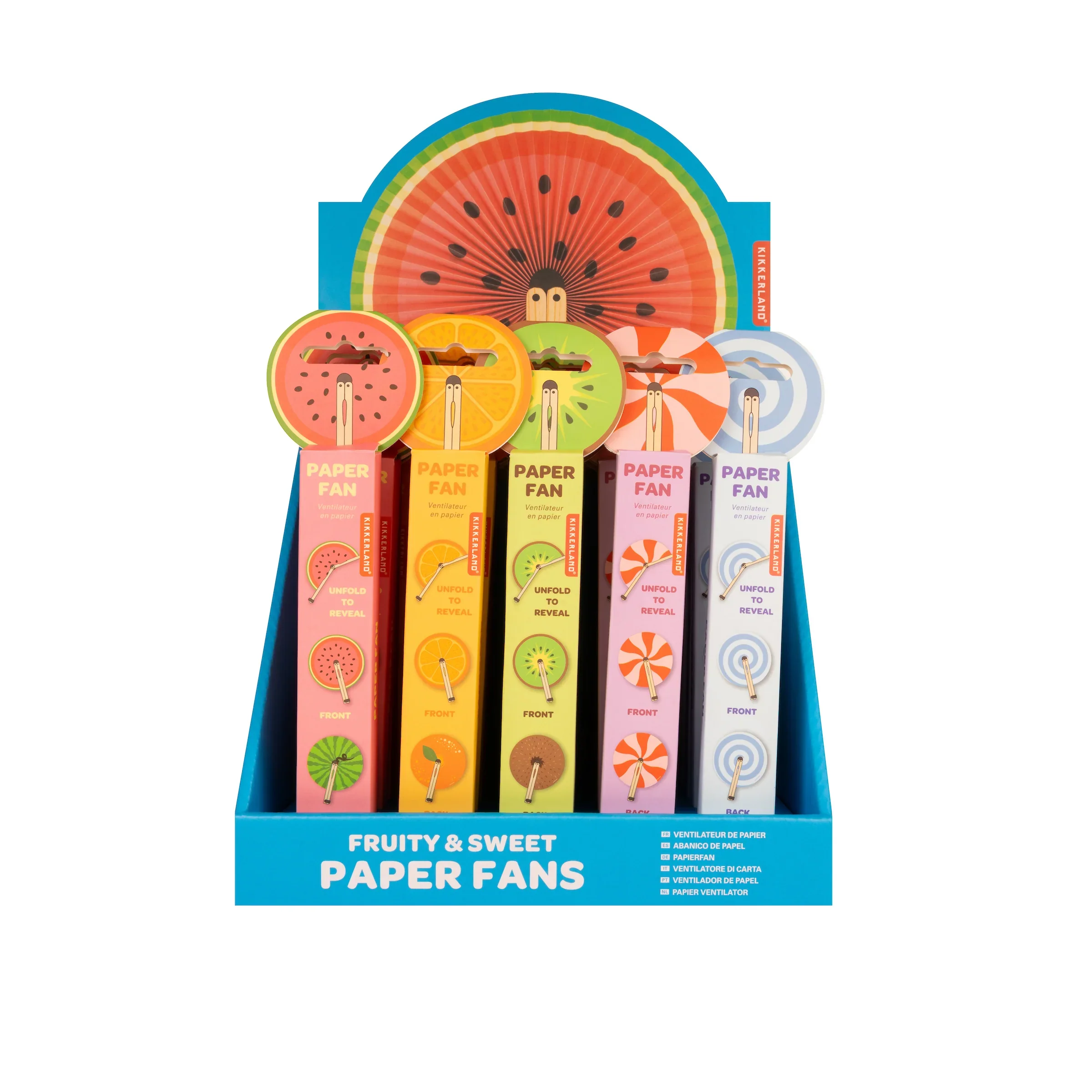 Kikkerland Fruity & Sweet Paper Fans – Assorted Colors - Each Sold Seperately - Image 5