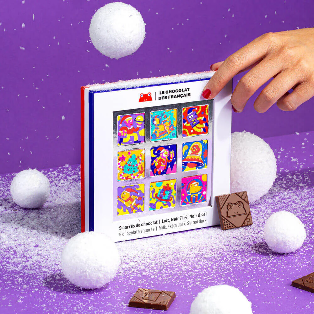 Le Chocolat des Francais – A Galactique Christmas – Sweet Milk Chocolate – Box of 9** - Image 2