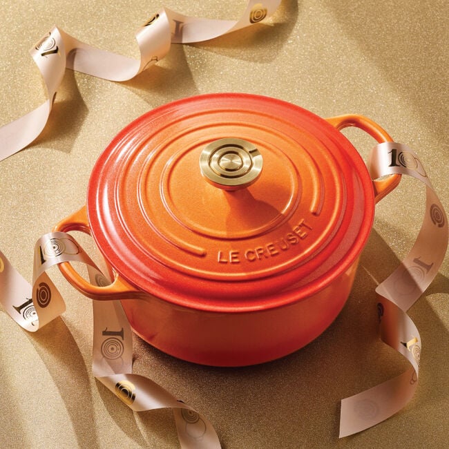 Le Creuset Round Dutch Oven with Crucible Knob – Flame Doree– 4.5 QT - Image 7