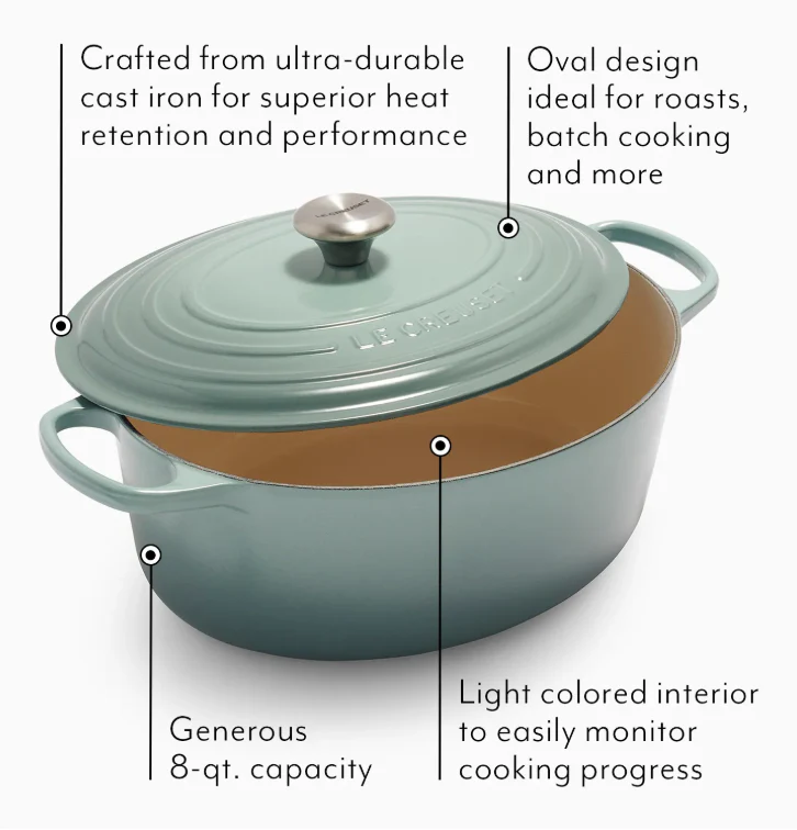 Le Creuset Signature – SPECIAL – Oval Dutch Oven – 8 QT – White - Image 6