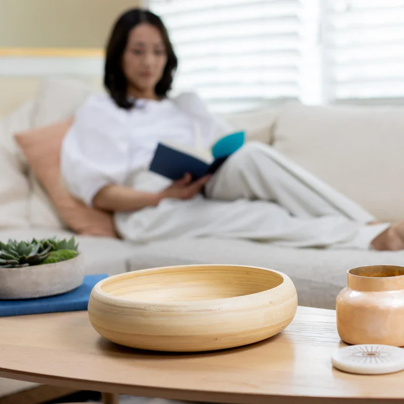Lexa Bamboo Fruit Bowl – 12" – Natural - Image 3