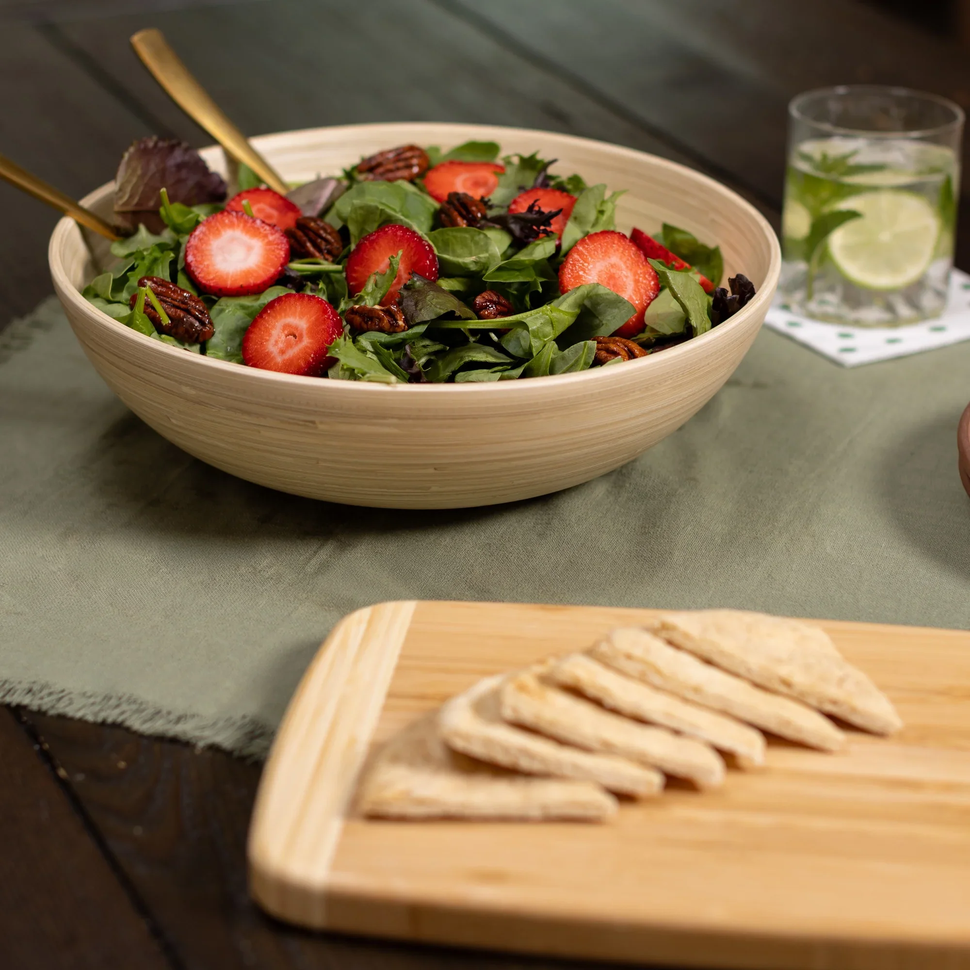 Lexa Bamboo Salad Bowl – 12" – Natural - Image 4