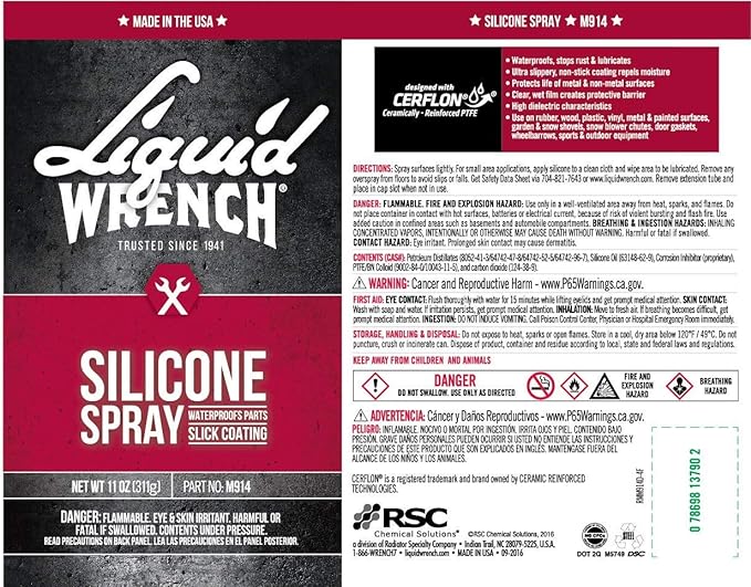 Liquid Wrench Aerosol Silicone Lubricant Spray – 11-oz. - Image 2