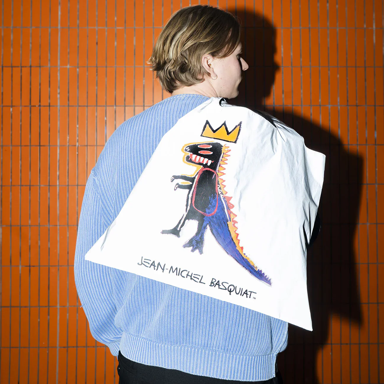 LOQI Reflective Reusable Tote Bag – Jean-Michel Basquiat Pez Dispenser - Image 2