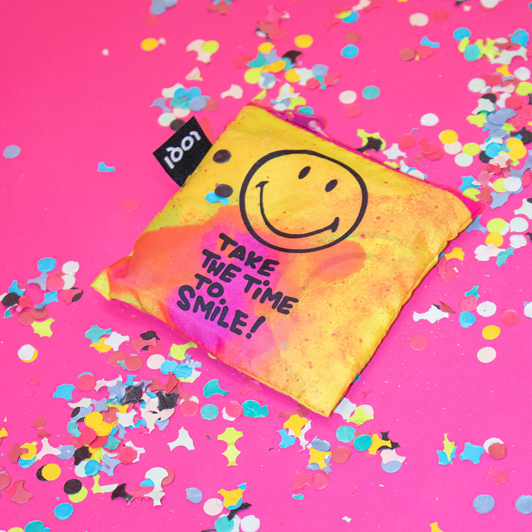 LOQI Reusable Tote Bag – Smiley Take The Time to Smile - Image 3