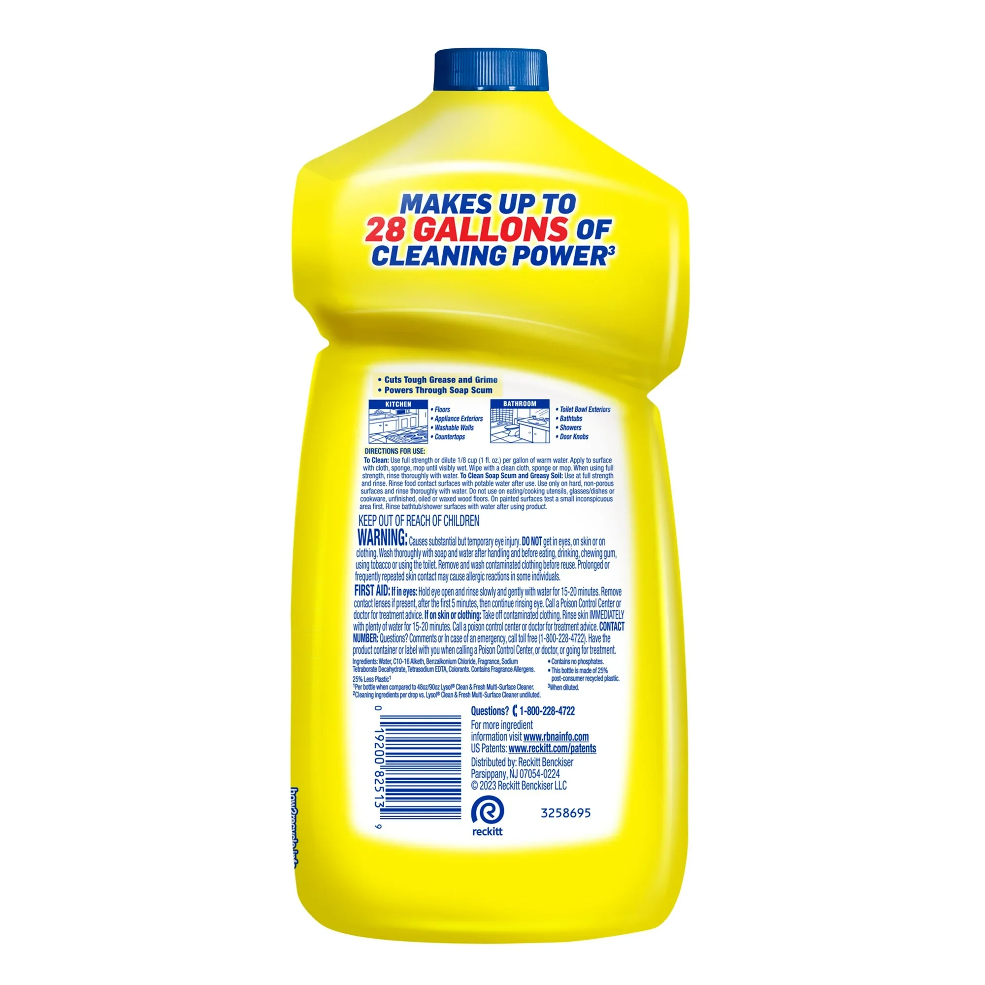 Lysol Multi-Surface Cleaner Concentrate | Sparkling Lemon & Sunflower Scent – 28 oz. - Image 2