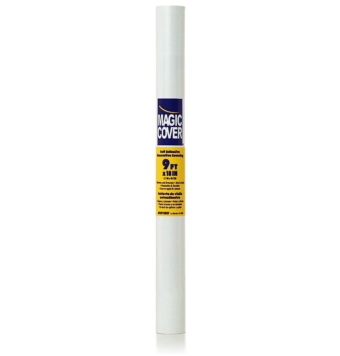 Magic Cover Adhesive Shelf Liner – White, 18" x 9ft