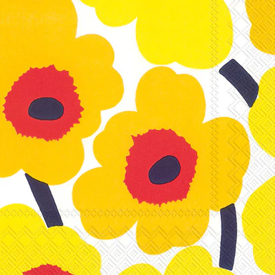 Marimekko Cocktail Beverage Napkins | Dark Yellow – 20pk