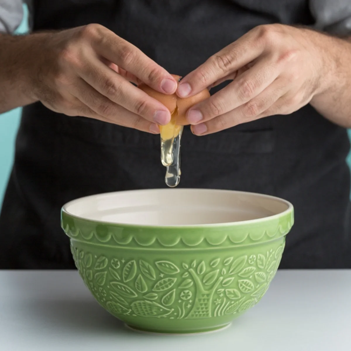 Mason Cash Ceramic Mixing Bowl – "In The Forest" – Hedgehog Green - 8.27"dia. x 4" - Image 3