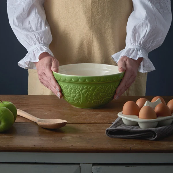 Mason Cash Ceramic Mixing Bowl – "In The Forest" – Hedgehog Green - 8.27"dia. x 4" - Image 4