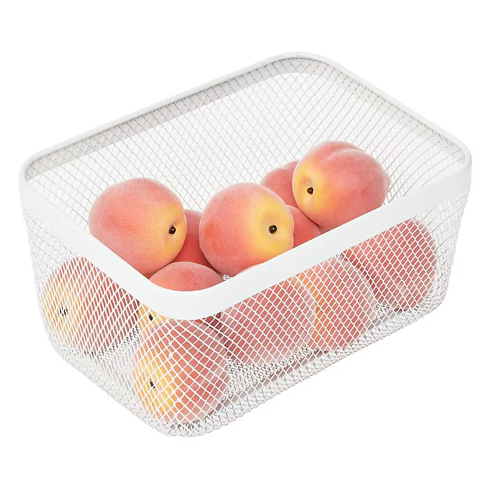 mDesign Wire Mesh Basket – White – 12” x 9” x 6" - Image 3