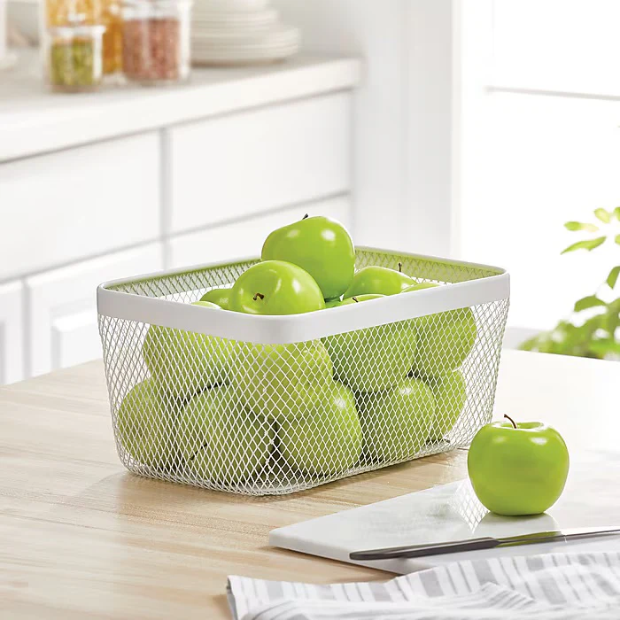 mDesign Wire Mesh Basket – White – 12” x 9” x 6" - Image 5
