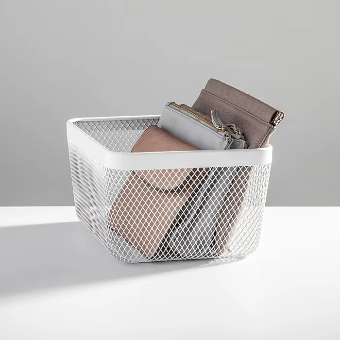 mDesign Wire Mesh Basket – White – 12” x 9” x 6" - Image 8