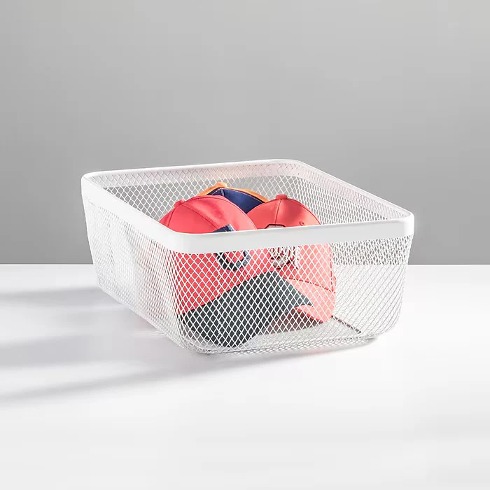 mDesign Wire Mesh Basket  – White – 16" x 12” x  6" - Image 3