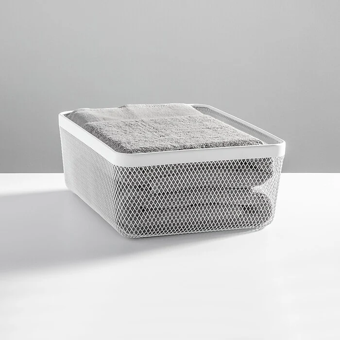 mDesign Wire Mesh Basket  – White – 16" x 12” x  6" - Image 4