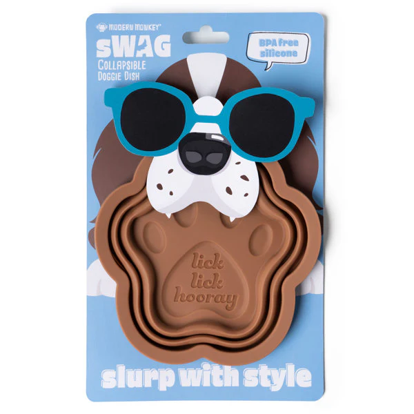 Modern Monkey sWAG Collapsible Doggie Dish – Assorted Styles – Each Sold Separately - Image 5