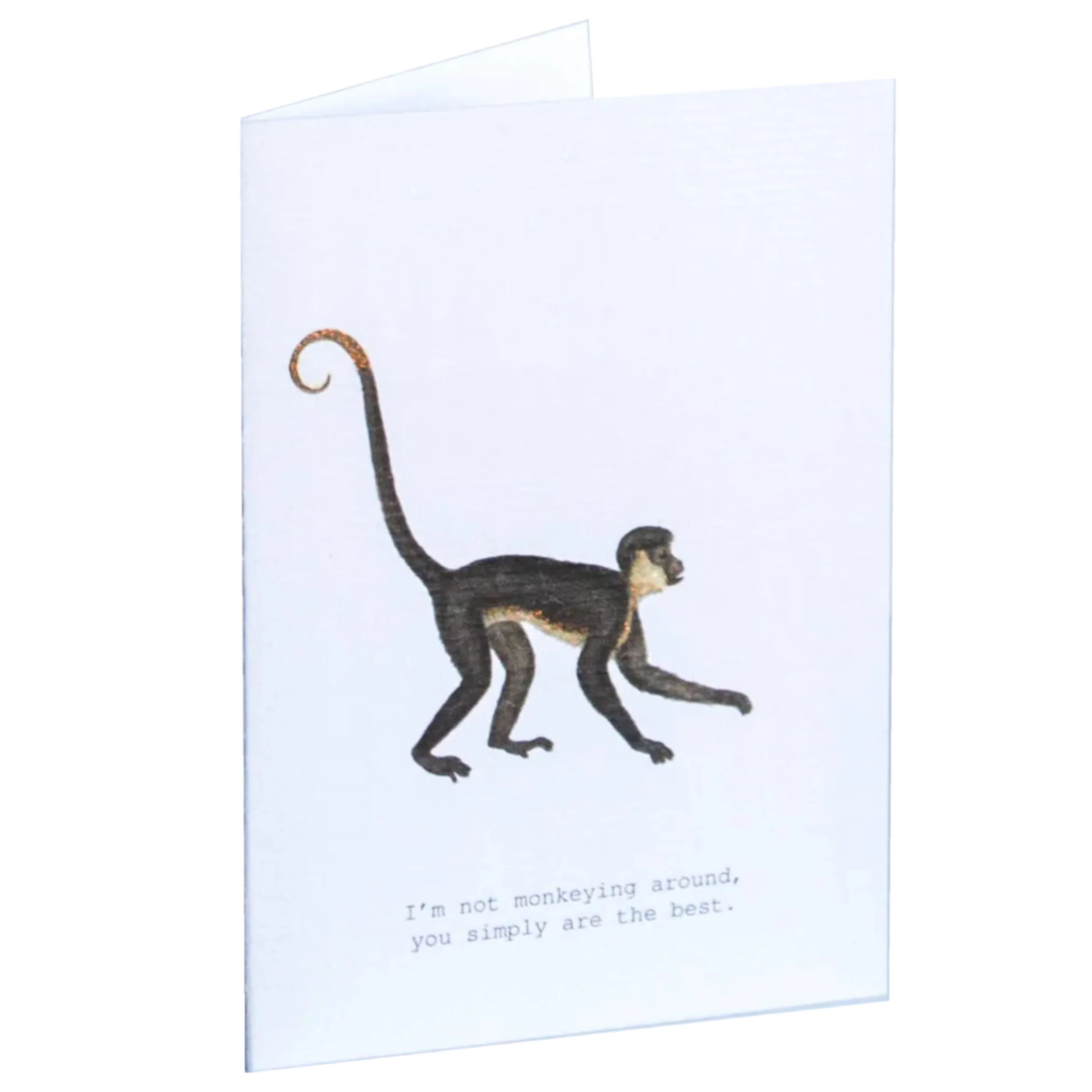 Monkeying Around Glitter Greeting Card – 3.5" x 5"