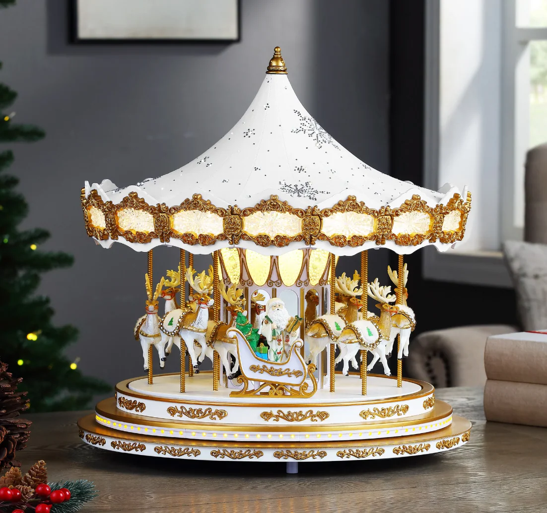 Mr. Christmas 90th Anniversary Collection - Animated & Musical Crystal Carousel - Image 5