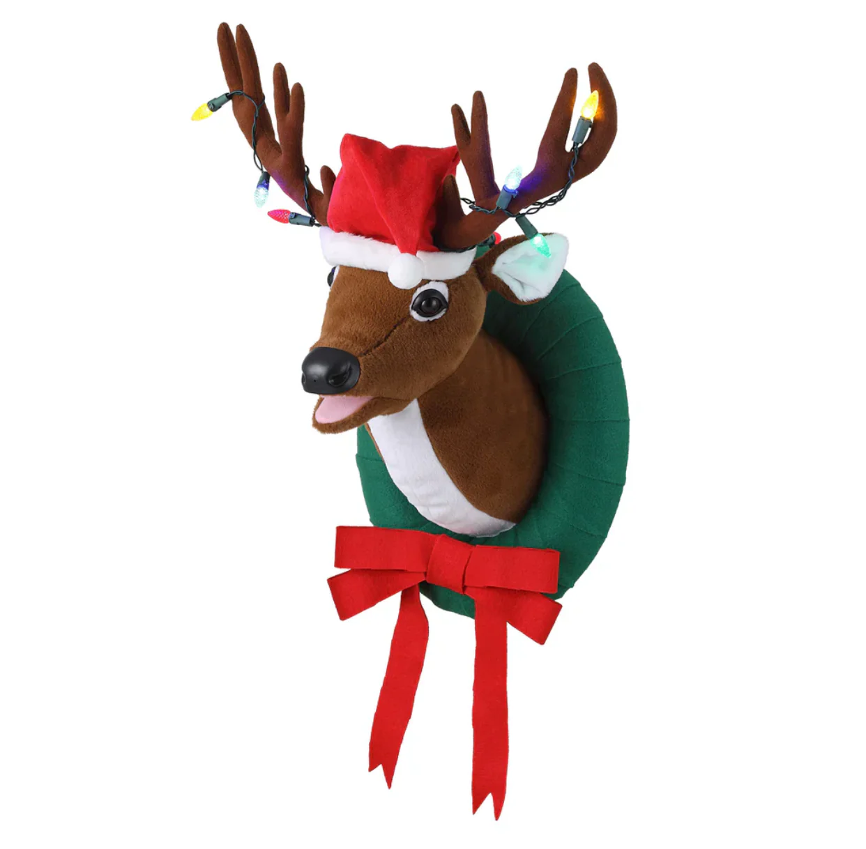 Mr. Christmas Animated Singing Reindeer Wreath – 17" - Image 2