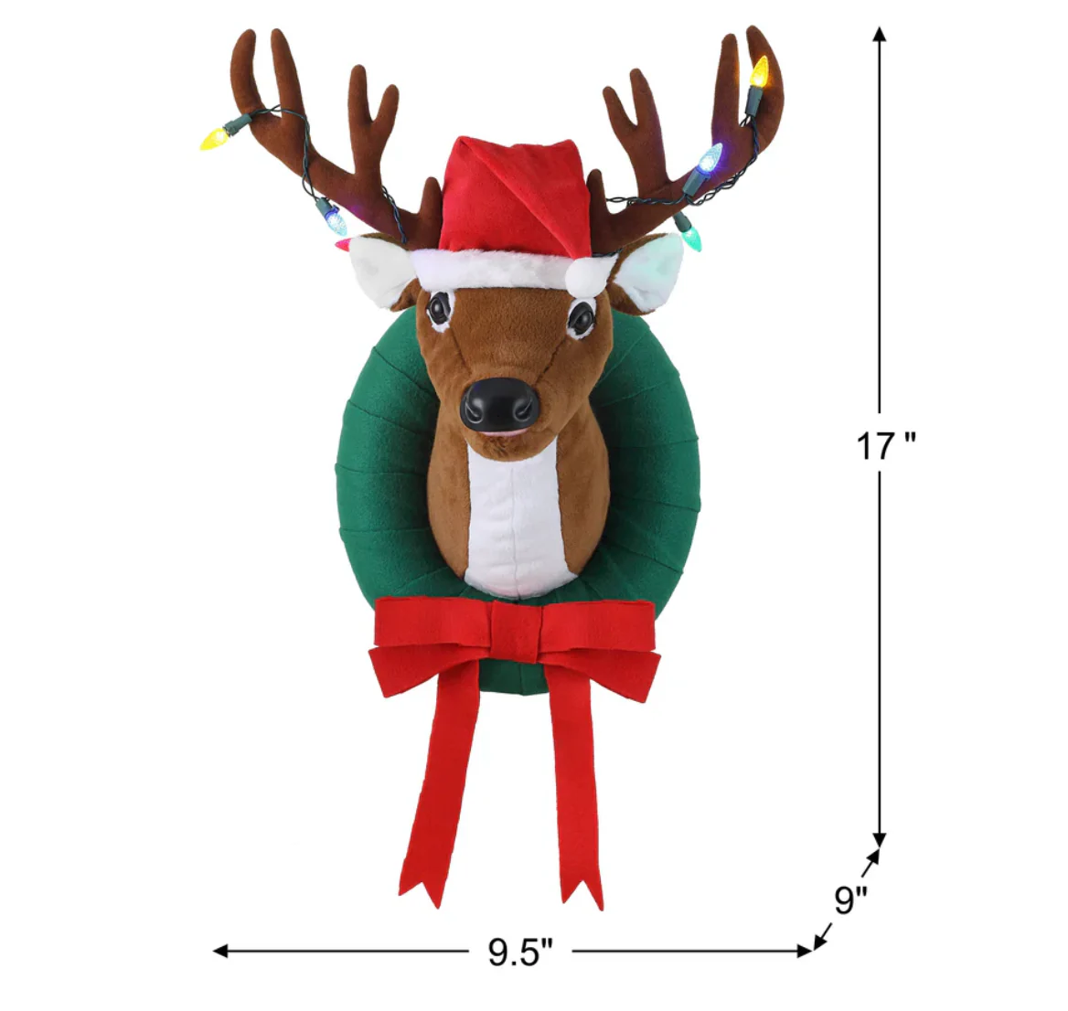 Mr. Christmas Animated Singing Reindeer Wreath – 17" - Image 3