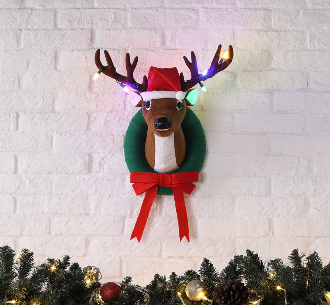 Mr. Christmas Animated Singing Reindeer Wreath – 17" - Image 4