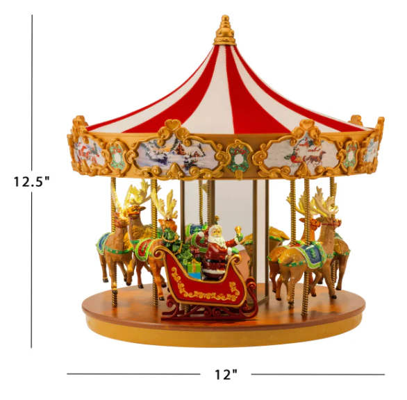 Mr. Christmas Very Merry Animated & Musical Carousel – 12" - Image 2