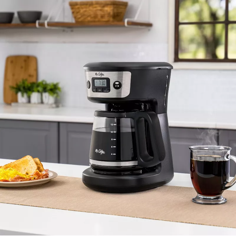 Mr. Coffee Pause N' Serve Programmable Coffeemaker – 12 Cups – Black - Image 4