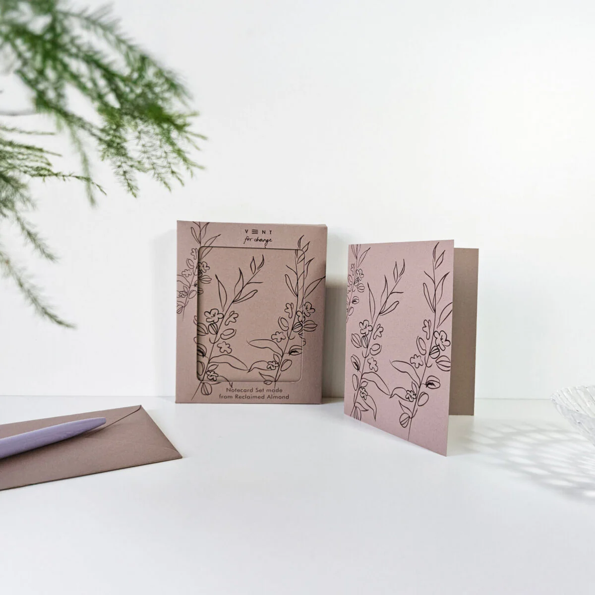 Vent For Change Notecards Made From Reclaimed Almonds – Set of 10 - Image 2