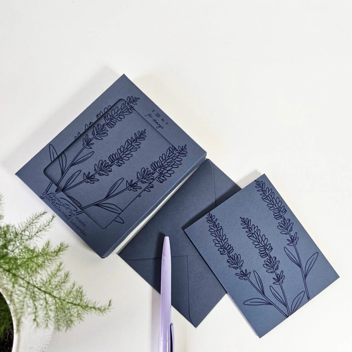 Vent For Change Notecard Made from Reclaimed Lavender – Set of 10 - Image 3